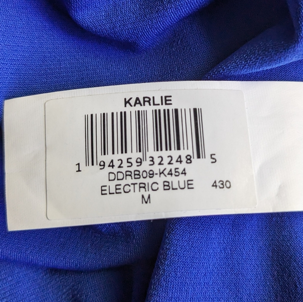 New Dress The Population Karlie Low Back Bodycon Midi Dress Royal Blue Sz.M - Picture 12 of 13